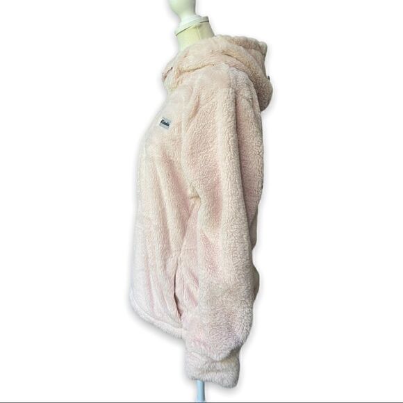 COLUMBIA Blush Pink Bundle Up Hooded Fleece Pullover - Picture 7 of 17